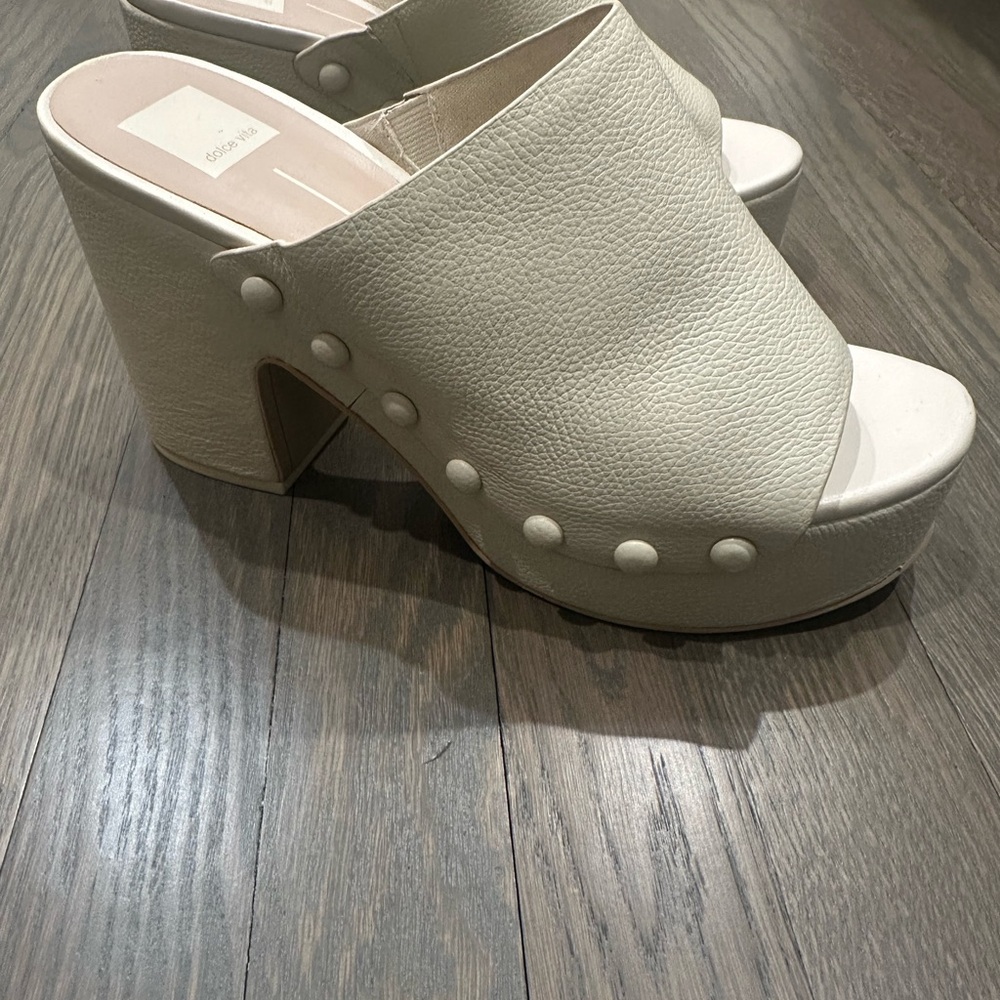 Dolce Vita Cream Platform Mules